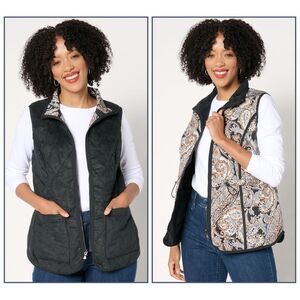 Isaac Mizrahi Live! Women's Jacket Sz XS Diamond Quilted Multi-colored